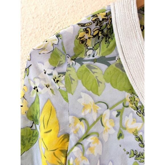 Ebene by Patrick Assuline Dress Sz Small 100% Silk Floral Lace Feminine Tunic - Picture 3 of 11